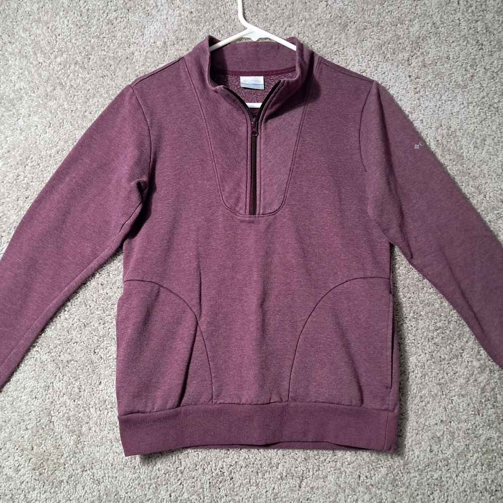 Columbia Women's Small Maroon 1/4‎ Zip Sweater